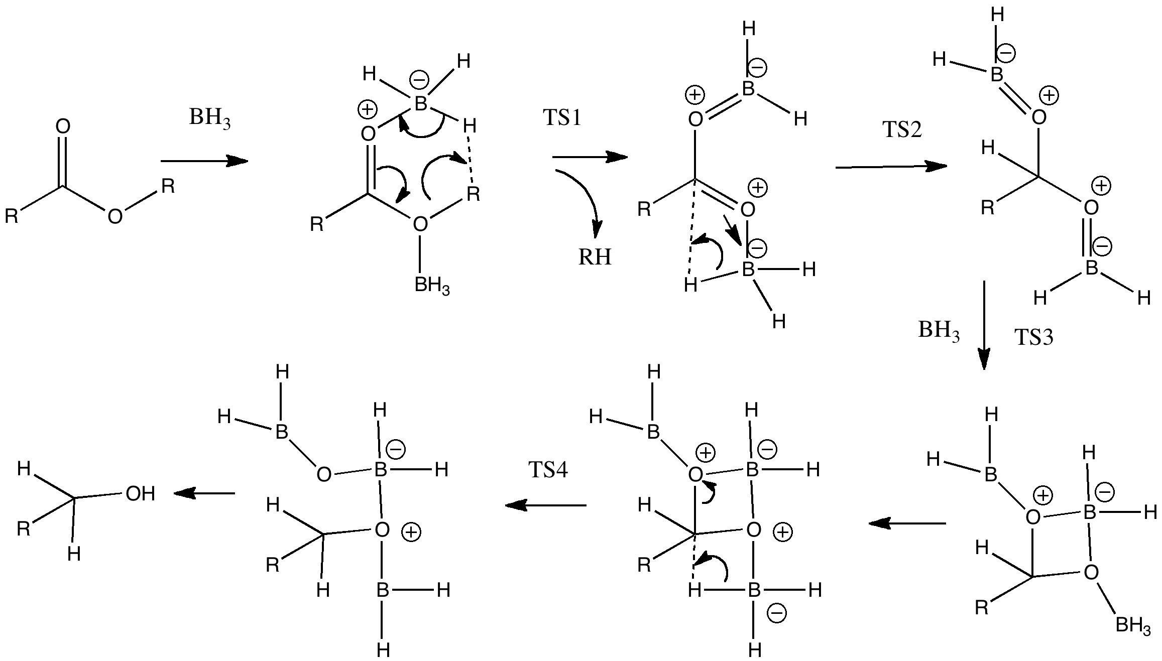 Acyloxyborane, alternative transition state for dihydrogen elimination