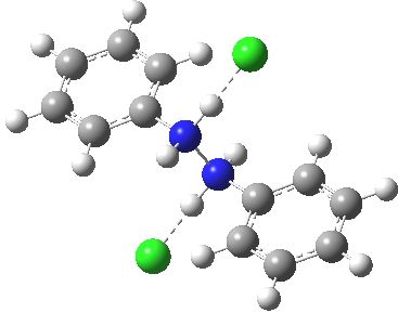 Anti-diprotonated diphenyl hydrazine. Click for  3D.