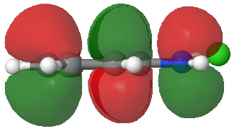 HOMO for π-complex. Click for 3D.