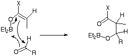 Enol borinate reaction with an aldehyde